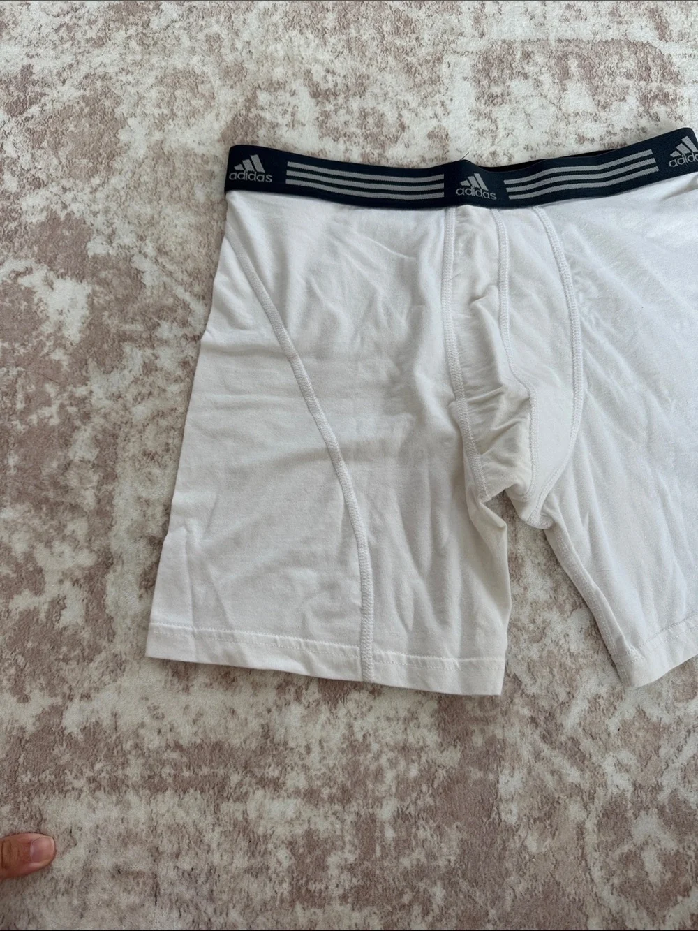 adidas White Boxer Briefs with Black Branded Waistband climalite